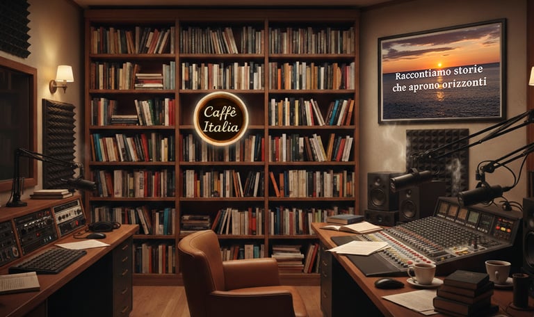 Lo studio di Caffè Italia Podcast