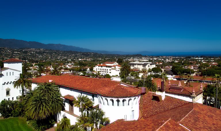 Santa Barbara Aerial with hills in background