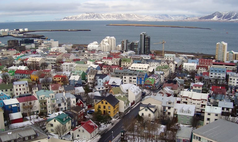 Reykjavik Iceland Aerial