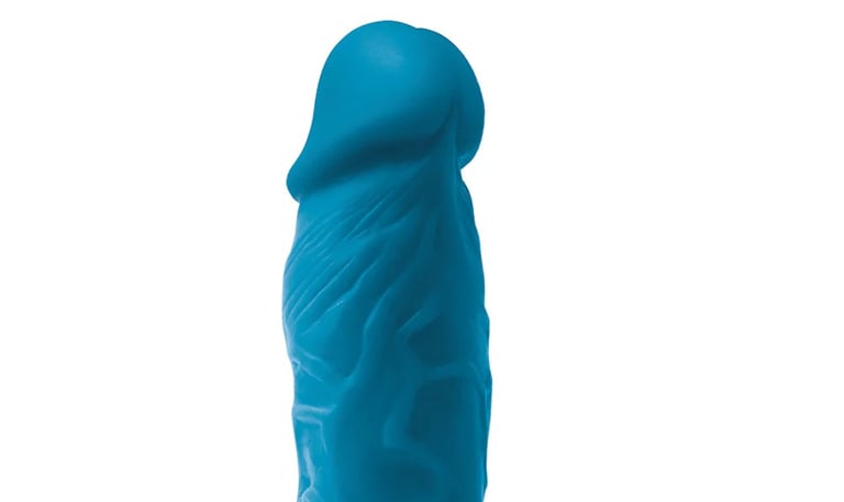 a blue colored dildo