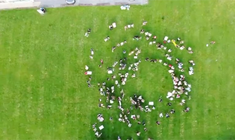 BLM March as seen from above