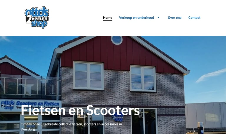 Website van Otto's Tweewielershop
