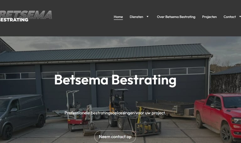 Website van Betsema Bestrating