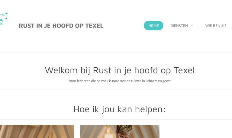 De website van Rust in je hoofd op Texel
