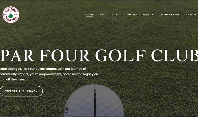 Creations and Solutions: image of Par Four Golf Club website home