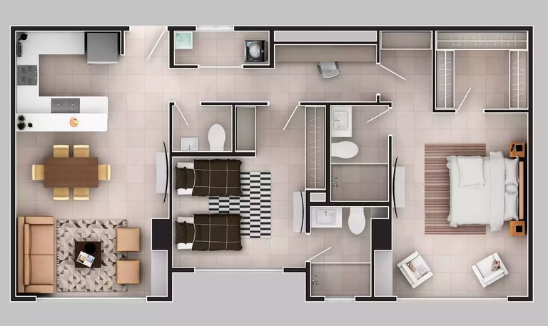 render planta ambientada