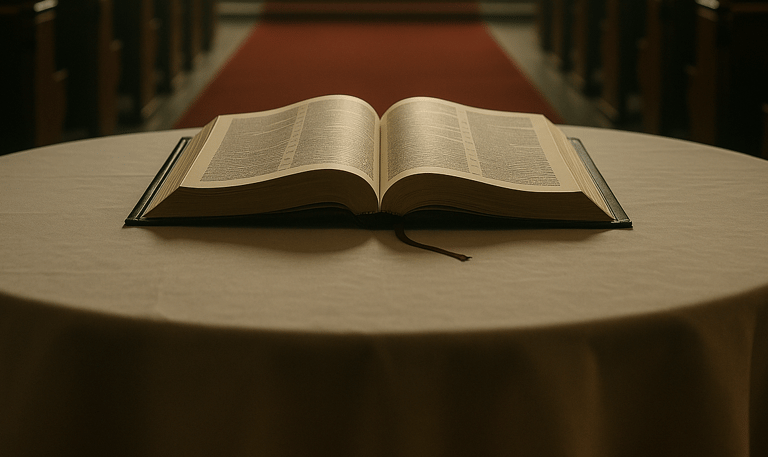 une Bible ouvert sur la table