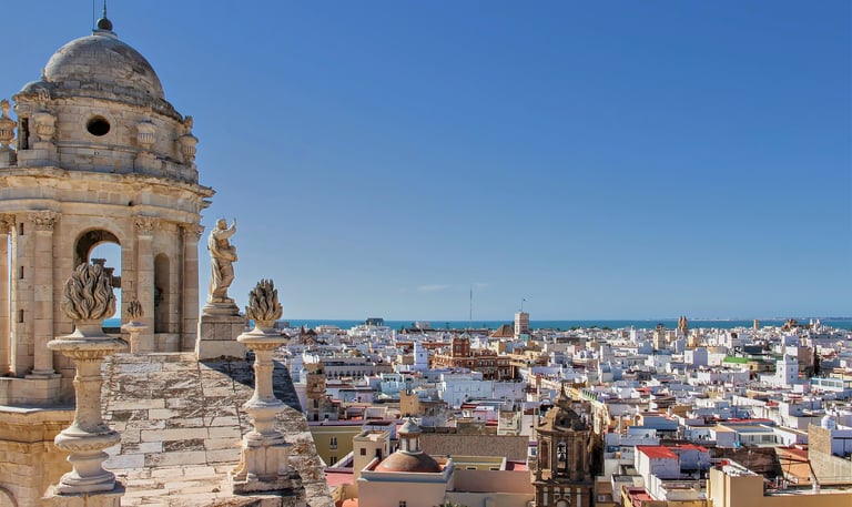 Cadiz Spain buildings overlooking city