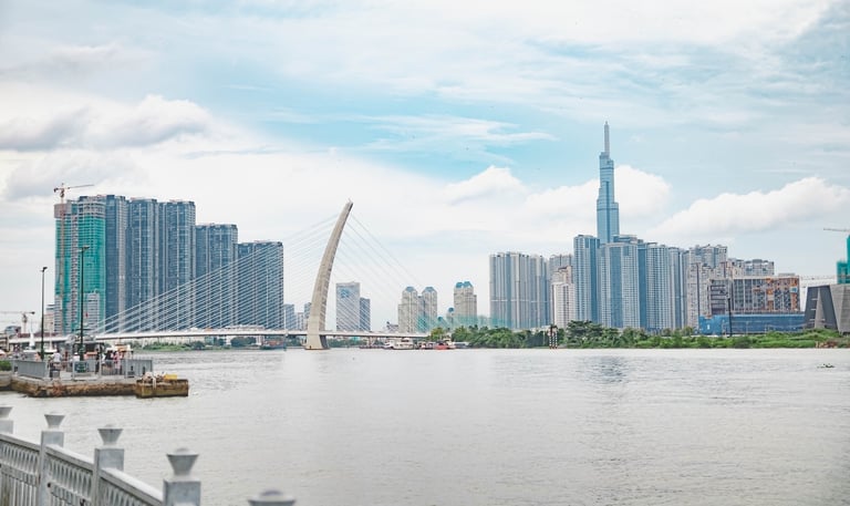 ho Chi Minh skyline with bridge