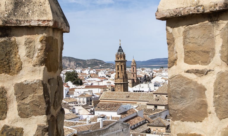 Malaga Spain houses with towers