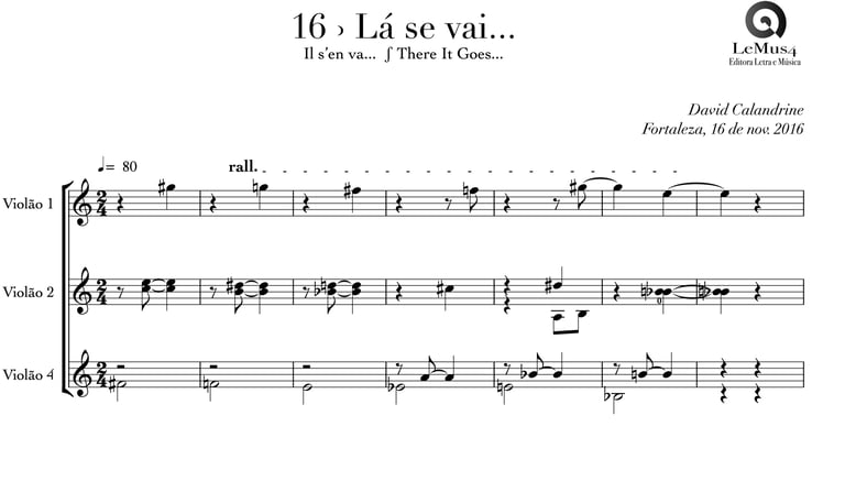 Imagem: parte completa de "Lá se vai" do livro "violão em letra e música".