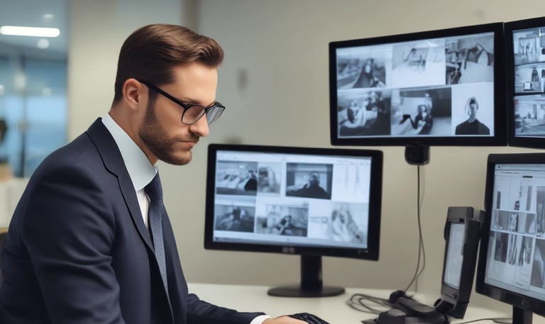 Close-up of a sleek security camera monitoring a modern property at dusk.