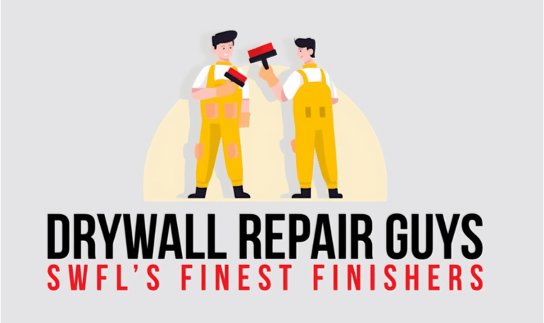 Drywall Repair Guys logo and motto of SWFL's Finest Finishers