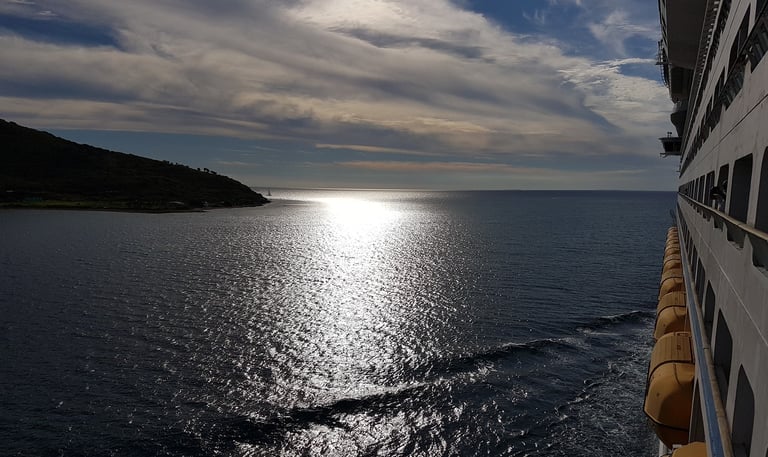cruise ship off the coast of noumea