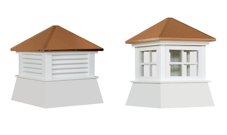Custom storage shed with cupola installed by Imperial Custom Sheds in Cape Cod area.