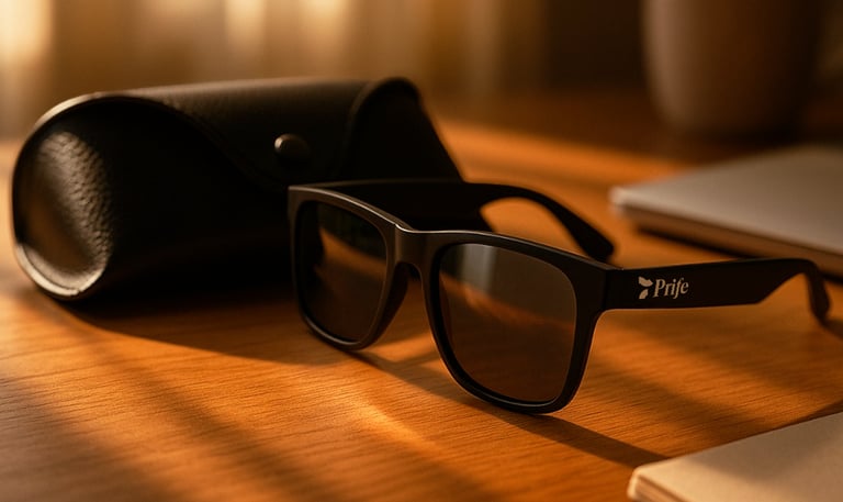 Aurora optics de Prife en mesa de madera