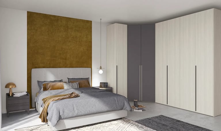 MazarakisArt: Ανοιγόμενη Ντουλάπα Δωματίου - Λευκό με Αντίθεση Γκρι