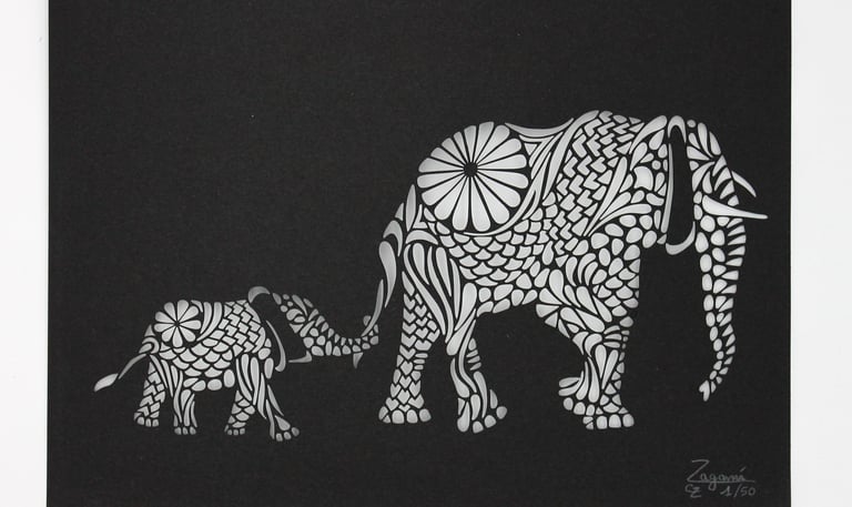 éléphants découpage