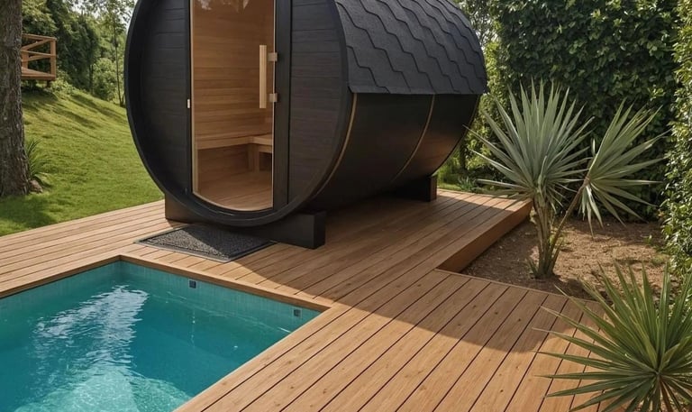 Fabricacíon saunas barril finlandesa colombia