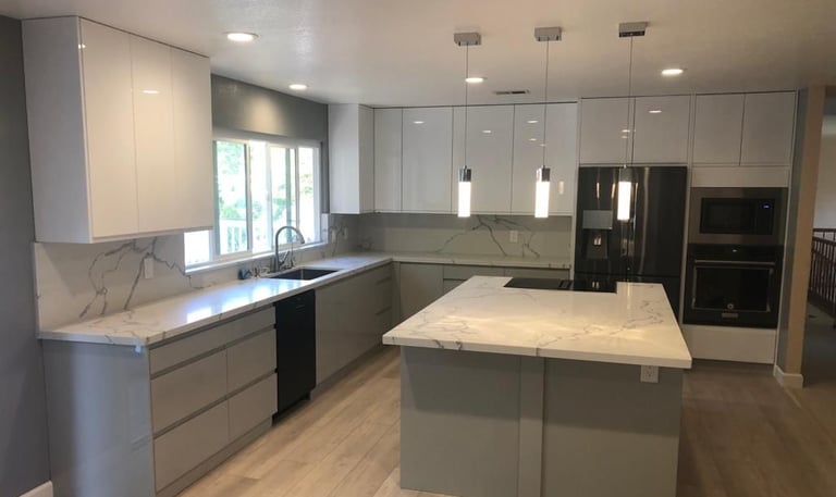 Modern bay area kitchen remodel designed and built by Asha Construction