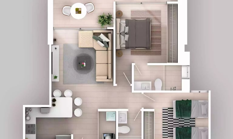 render planta ambientada