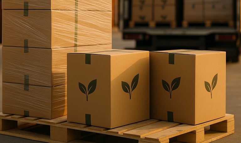 Boxes or Royal Market products ready to be shipped