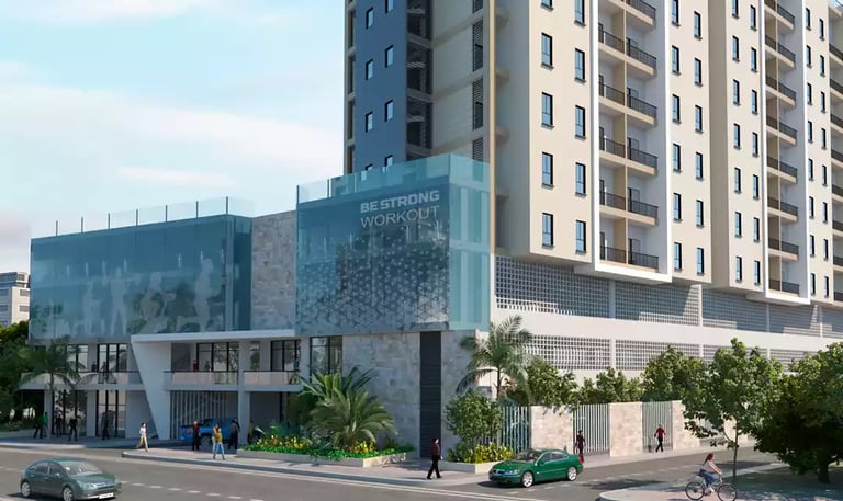 render exterior de conjunto residencial en santa marta