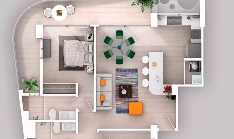 render planta ambientada