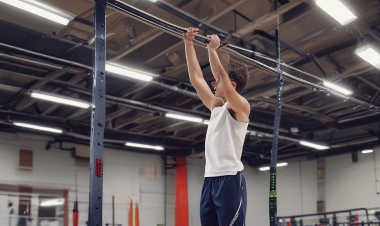 Children cheering each other on during a fun obstacle course challenge inside the gym.