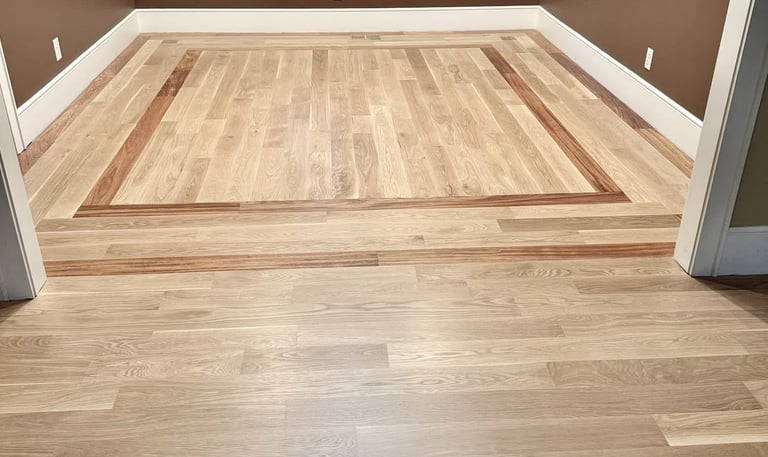 Custom design, stain and finish hardwood floor