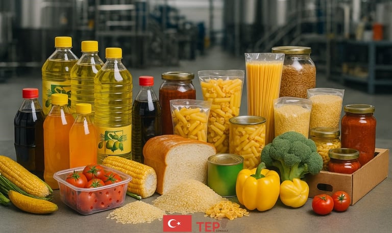 a variety of food items including pasta and vegetables