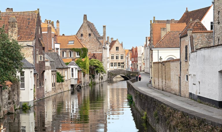 Bruges Belgium Canal with houses