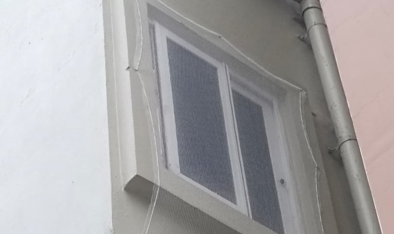 Children playing safely within a playground enclosed by colorful safety nets installed by Sukumari S
