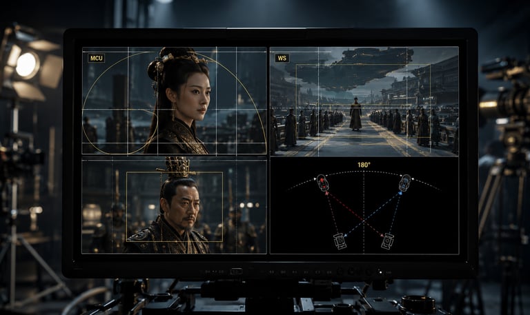NovMotion technical filmmaking pipeline interface demonstrating director-level film grammar executio
