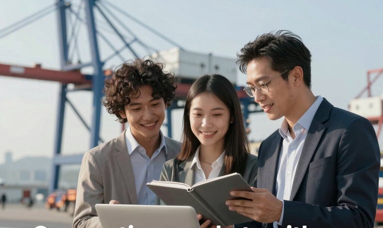 A world map highlighting key international trade routes with glowing connection lines.