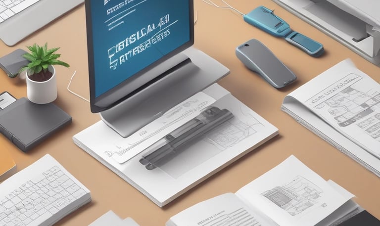 An intricate yet minimalist diagram in charcoal grey and deep blue, illustrating a creative concept.