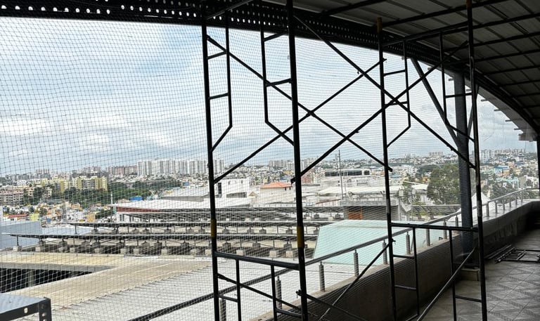 balcony pigeon nets and commercial pigeon nets installation