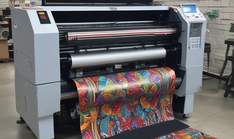 A sleek, tall pylon sign standing prominently against a clear blue sky at a bustling shopping center.