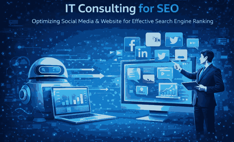IT consulting for SEO for optimizing website, social media to improve indexing and Google ranking