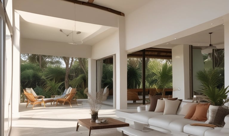 A vibrant image showcasing a beautifully painted house in Riviera Maya.