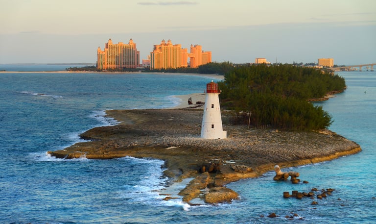 Nassau Bahamas with Lighthouse and Atlantis Resort