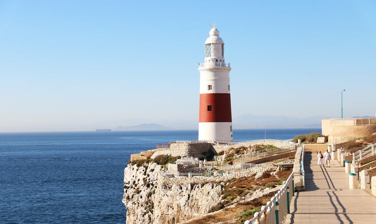 gibraltar lighthouse overlooking sea