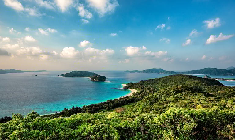 Islands surrounded by water near Okinawa japan