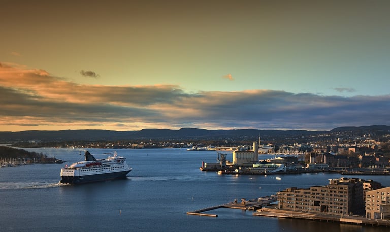 cruise ship in the Port of Oslo Norway