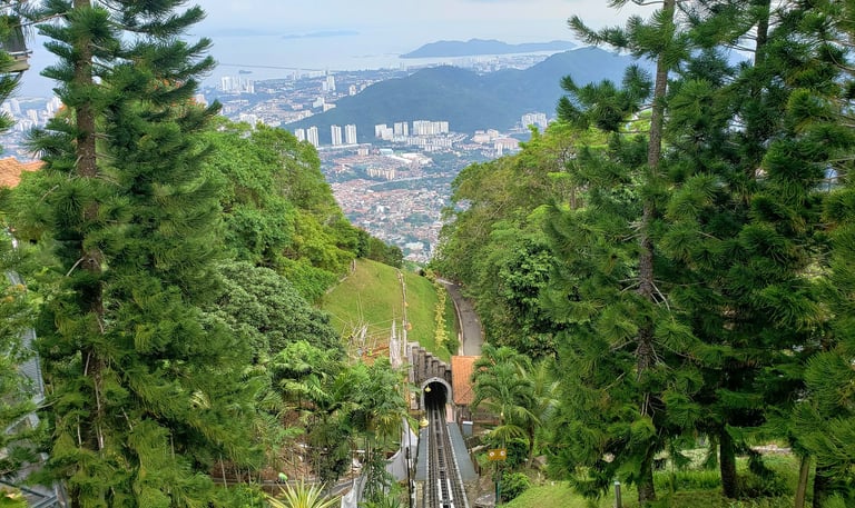 Penang city from on top of hill