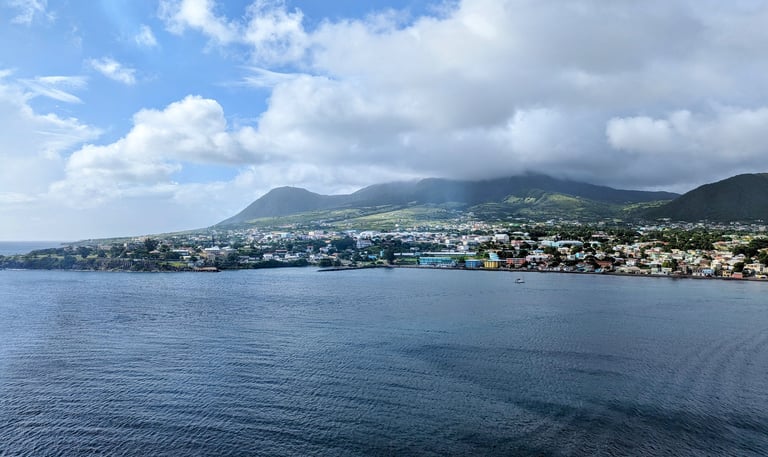 St. Kitts, Basseterre coast from ship