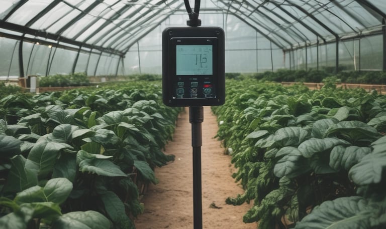 A network of sensors collecting data in an industrial setting.