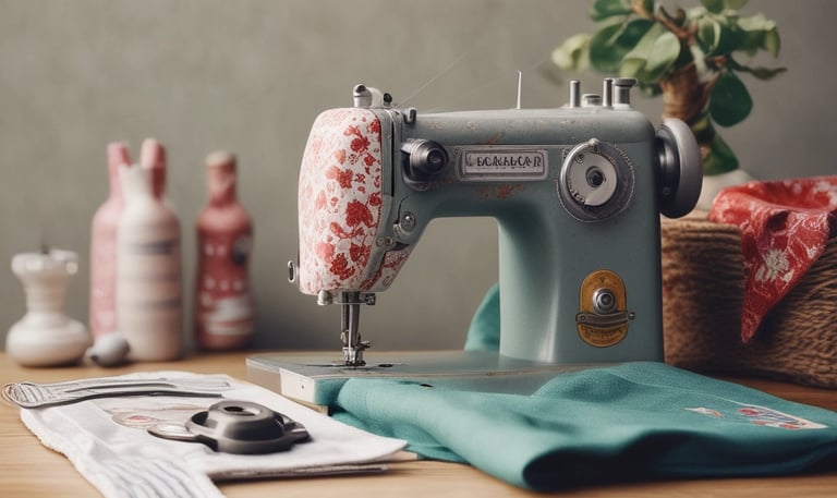 A group of diverse people working on sewing projects together.
