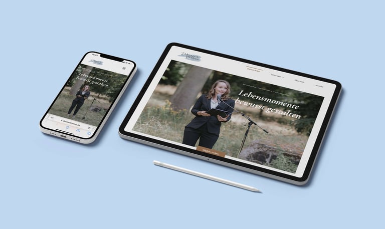 Mock-up Smartphone und Tablet Website Doreen Bräun