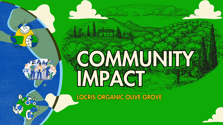 commynity impact - locris organic olive grove - artistic graphic